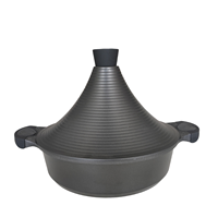 Nouvel ensemble de casseroles en aluminium moulé sous pression, écologiques, style tajine marocain, antiadhésives, avec couvercle, pour cuisinières à induction et à gaz
