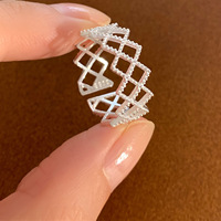 Bagues tendance en acier inoxydable, bijoux fins avec styles de dentelle NFC à piston