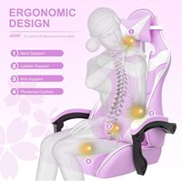Chaise de jeu ergonomique avec roulettes, hauteur réglable, chaise de bureau pivotante pour la maison et le bureau