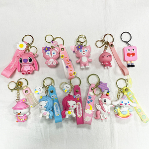 Porte-clés de Noël en 3D personnalisé, dessin animé, porte-clés en caoutchouc PVC avec <span class=keywords><strong>sangle</strong></span> de poignet, anneau pour cadeau, pendentif pour sac d'école - Product Image 6