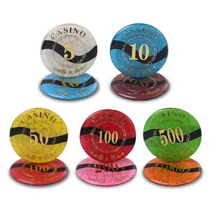 Jetons <span class=keywords><strong>de</strong></span> poker <span class=keywords><strong>de</strong></span> casino en argile personnalisés <span class=keywords><strong>de</strong></span> haute qualité colorés divers styles avec <span class=keywords><strong>plateau</strong></span> inclus - Product Image 4