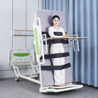 Lit d'hôpital électrique multifonction 0-80 °   Lit vertical électrique avec réglage latéral et rotation des jambes pour personnes âgées alitées