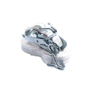 Custom Logo 25mm 1760lbs Quick Release <strong>White</strong> Tensioner <strong>Cargo</strong> Lashing Belts Zinc Galvanized J Hook Truck Rachet Tie Down Straps - Product Image 2