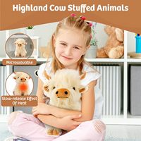 Peluche de vache des Highlands brodée, mignonne, super douce, personnalisable, résistante au micro-ondes, cadeau anti-stress