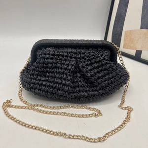 Borsa a Tracolla Estiva da Spiaggia per <span class=keywords><strong>Donna</strong></span>, Pochette in Paglia Intrecciata con Design a Sacchetto - Product Image 1