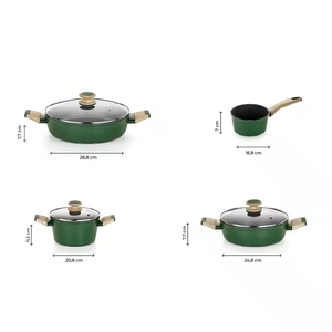 Série de meilleures ventes 2026 : Batterie de cuisine en aluminium avec revêtement antiadhésif interne, casseroles et poêles - Product Image 5