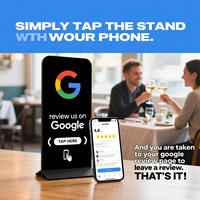 Vente en gros vierge sans contact Présentoir De Menu numérique Support Nfc Pvc Carte de table Plaque Nfc personnalisé Avis Google Review Card