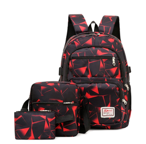 Baixo Preço Moda Meninos <span class=keywords><strong>Kids</strong></span> School Bags 3 Pcs Set Grande Capacidade Mochila Crossbody <span class=keywords><strong>Bag</strong></span> Set para Homens Estudantes Laptop Backpack - Product Image 5