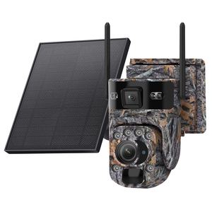 Caméra de sécurité solaire 2K 4G, camouflage, double objectif, zoom optique 20X, PTZ, sans fil, extérieure, <span class=keywords><strong>batterie</strong></span>, IP66, étanche, caméra de chasse - Product Image 3