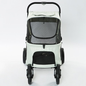 Katlanır 4-Wheel köpek arabası sırt çantası tarzı evcil hayvan taşıyıcı küçük köpekler ve kediler için seyahat için alışveriş yürüyüş oynarken - Product Image 5