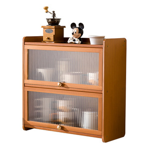 Meuble de rangement de style japonais en bambou Nan, 3 niveaux, pour bureau, cuisine, comptoir à café - Product Image 5