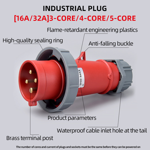 Tùy chỉnh nhãn 3pin 2P + E ABS đồng công nghiệp cắm ổ cắm 16A IP67 LV sản phẩm nam và nữ kết nối - Product Image 6