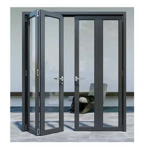 Alta recompra Puertas de vidrio Puertas de aluminio plegables interiores Puerta de vidrio plegable