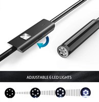 Caméra endoscopique USB Type-C 7,0 mm pour camping-car avec 6 LED réglables, boroscope d'inspection flexible pour téléphone et PC