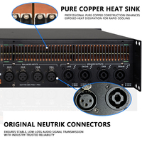Auway FP10000Q Amplificateur de puissance numérique à 4 canaux de classe TD 4x1350W 8Ω Touring King haute stabilité