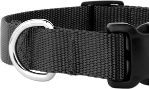 Kerah anjing nilon mewah hitam dengan pita bergaris sedang 13 hingga 16 inci leher <span class=keywords><strong>3</strong></span>/4 inci gaya sederhana lebar - Product Image 6
