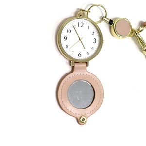 Porte-clés à cadran rond rétractable en cuir, portable, diamètre 4,5 cm, bracelet de montre en cuir, montre de poche. - Product Image 5