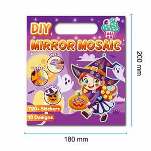 Juguetes de Viaje Hechos a Mano para Niños, Juego Creativo, Espejo Brillante para Colorear, 10 Sets de Pegatinas de Mosaico para Halloween - Product Image 6
