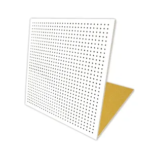 Widely Use Acoustic Suspended Mineral Fiber Ceiling Board 15mm Thickness Acoustic Ceiling Tile With Perforated Holes Design