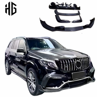 Nouveau kit carrosserie modifié style B en fibre de carbone, lèvre de pare-chocs avant, diffuseur arrière, spoiler à visser pour Mercedes GLS450 GLS63 W166 2016-2019