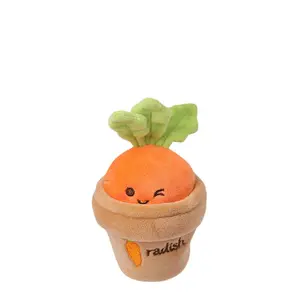 Botu 10cm Kreative Cartoon Karotten Plüschtiere Rettich Gemüse Schlüssel anhänger Tasche Anhänger Puppe niedlich Kawaii Mini Plüsch tier Großhandel