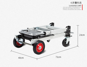 गोदाम के लिए/डेरा डाले हुए/यात्रा/आगे बढ़ घर तह एल्यूमीनियम multifunctional शॉपिंग रसद हाथ ट्राली - Product Image 4