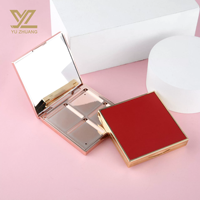 Emballage écologique et recyclable en ABS doré pour palettes de fards à paupières et de blush |   Emballage cosmétique en gros avec logo personnalisé