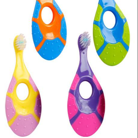 2022 new arrival children toothbrsh soft silicon with cute shape like "o" silicone toothbrush kids brush