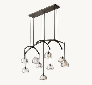 Proyecto personalizado, candelabro Led moderno de lujo, Hemisferio lineal, colgante de cobre negro, luz Villa, decoración de luz interior - Product Image 1