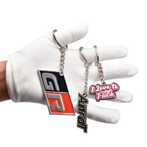 Llavero de Metal de Aleación de Zinc con Logotipo Personalizado al por Mayor, Anillo Rectangular Blanco y Negro Esmaltado para Publicidad - Product Image 2