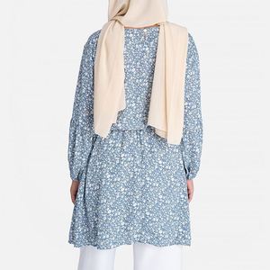 Nieuw Maleisisch topverkopend product: modieus bloemenprint jurkje met striknek en lange mouwen voor kinderen en vrouwen (moslimkleding) - Product Image 4