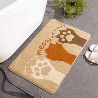 Tapis de sol absorbant pour salle de bain pour enfants en polyester doux et moelleux personnalisé, tapis de bain antidérapant à poils longs avec empreinte de pied