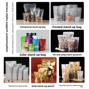 Sacs Zip-Lock Transparents Épaissis Autoportants avec Fenêtre Hermétique pour Snacks, Fruits Secs, Céréales Mixtes, Thés aux Fleurs ; Plastique - Product Image 3