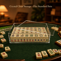 Boîte de rangement pour tuiles de mahjong en acrylique transparent, durable, écologique, de style américain moderne et luxueux, 160 pièces