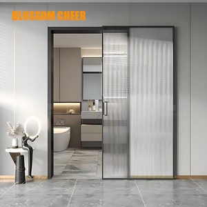Sistema de <span class=keywords><strong>Puerta</strong></span> <span class=keywords><strong>Corredera</strong></span> de Vidrio Invisible de Estilo Moderno, Montaje en Pared, Riel de Herrajes Completamente Oculto, para Baño y Jardín - Product Image 6