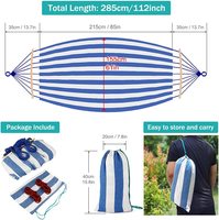 Hamac double pliable et léger en tissu pour l'extérieur, idéal pour le jardin, la terrasse, la plage ou le salon