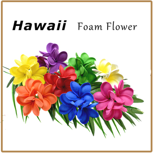 <span class=keywords><strong>Accessori</strong></span> per Capelli in Schiuma EVA Stile Spiaggia per Matrimoni Hawaiani e Vacanze, Tre Fiori di Frangipani - Product Image 1