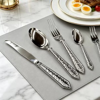 Ensemble de couverts en acier inoxydable poli miroir - Design luxueux, écologique et antirouille pour restaurants, hôtels, fêtes et service à thé