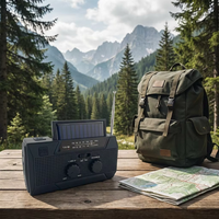 Antenne à longue portée à gain élevé, batterie externe 5000 mAh, lampe de lecture LED rechargeable USB-C, radio solaire multi-positions