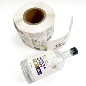 <strong>Custom</strong> Design Gold Foil Stamping Texture Paper Sticker <strong>Roll</strong> <strong>Food</strong> Package Adhesive Rectangle <strong>Label</strong> <strong>Printing</strong> Clear - Product Image 1