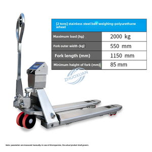 Customizable 304 Stainless Steel Manual <b>Pallet</b> <b>Jack</b>, Equipped With Anti-Rust PU Wheels And Digital Weight Scale - Product Image 6