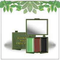 Kit de maquillage professionnel 3 couleurs pliable effet camouflage biomimétique avec miroir pour activités de camping en extérieur