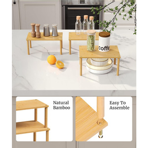 Estante de almacenamiento de bambú de 3 niveles, organizador de escritorio para cocina, especiero, sala de estar, dormitorio - Product Image 2