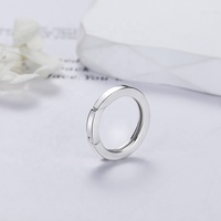Fermoir rond plat en forme de O en argent sterling plaqué or 14 carats 18 carats 14mm 16mm 18mm 20mm Porte-breloque circulaire Rehausseur de serrure pour collier