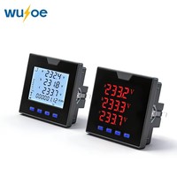 WUJOE Meteran Daya Multifungsi Tiga Fasa 96x96mm Layar LCD RS485 Modbus Pengukur Energi KWh