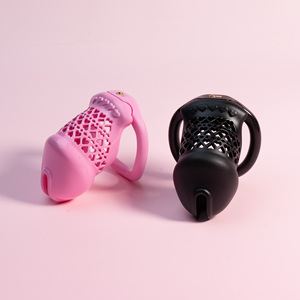 新款 3D 打印树脂网状假阳具男性贞操器塑料空心阴茎笼带 4 种尺寸阴茎环性玩具男女通用 - Product Image 1