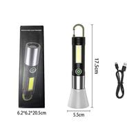 Lampe torche tactique ultra-lumineuse ASORT avec zoom et projecteur COB, rechargeable, haute puissance, pour le camping et l'aventure, lampe LED