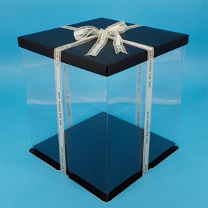 Boîte à gâteau carrée transparente, de grande taille, <span class=keywords><strong>bordure</strong></span> en plastique, Base forte, grand, 28x15 pouces - Product Image 6