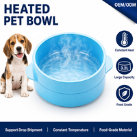 Bol d'eau chauffant électrique pour animaux de compagnie 3,2 L, température constante, double poignée, en plastique, anti-gel, pour chiens et chats, intérieur/extérieur