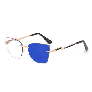 Montures de lunettes optiques pour femme, anti-reflet bleu, charnière à ressort, sans monture, anti-lumière bleue, photochromiques - Product Image 3